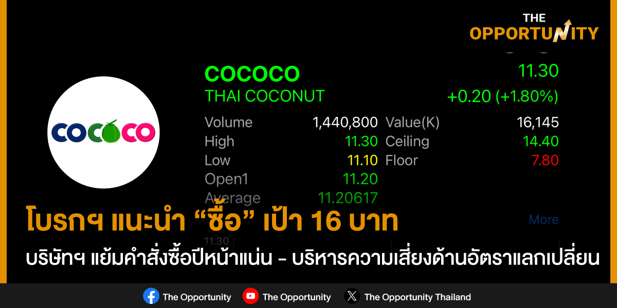 โบรกฯ แนะนำ “ซื้อ” เป้า 16 บาทบริษัทฯ แย้มคำสั่งซื้อปีหน้าแน่น – บริหารความเสี่ยงด้านอัตราแลกเปลี่ยน